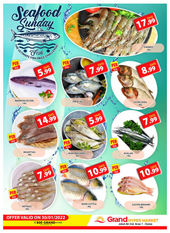 Seafood Sunday - Grand Hypermarket Jebel Ali