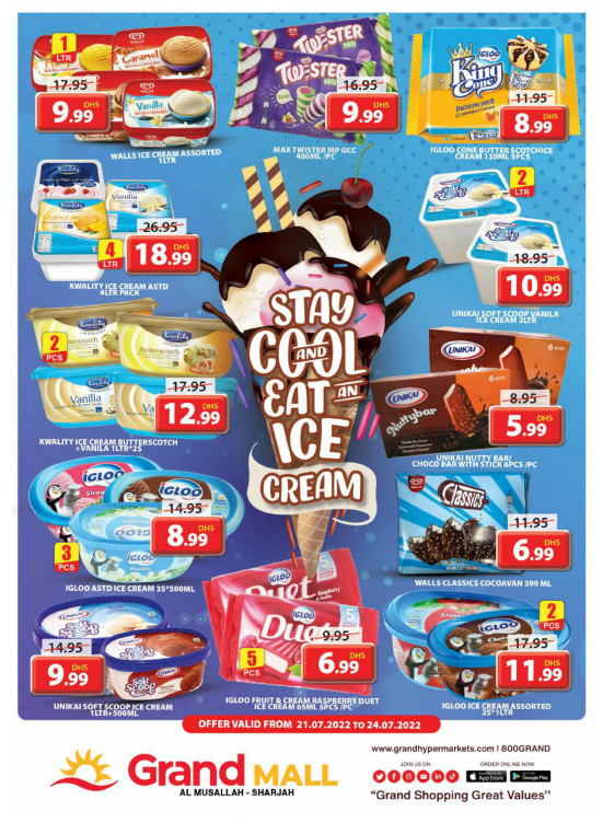Ice Cream Offers - Grand Mall Sharjah