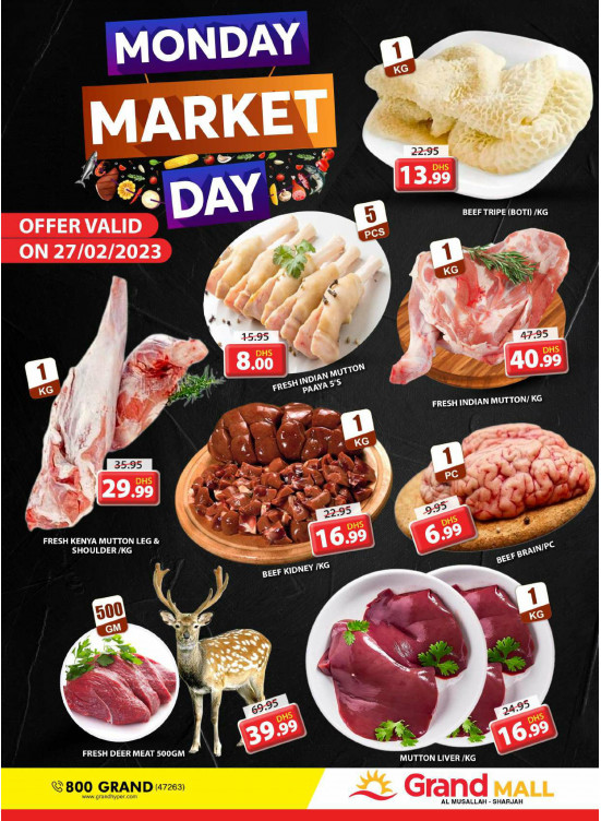 Meat Monday Grand Mall Sharjah from Grand Hypermarket until 27th
