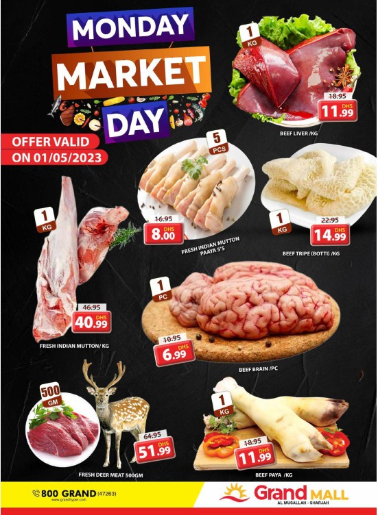 Meat Monday Grand Mall Sharjah from Grand Hypermarket until 1st May