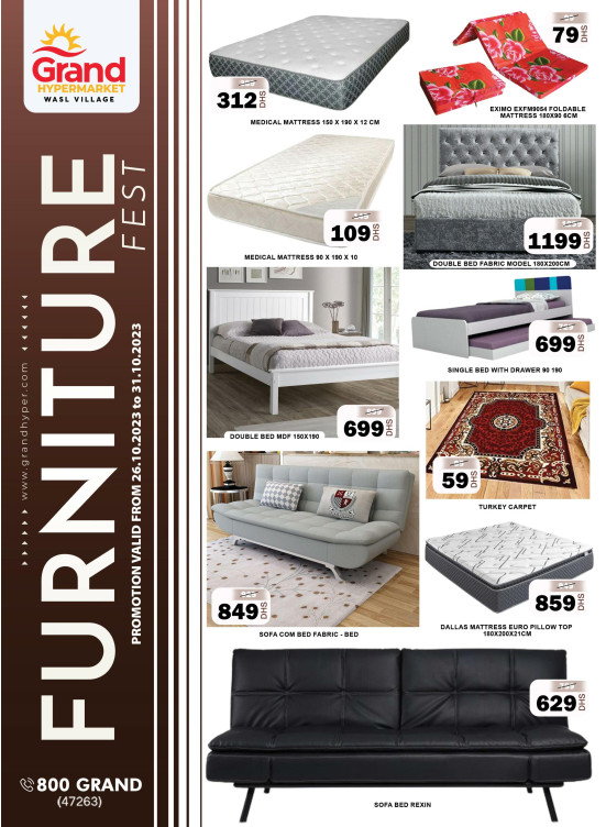 Furniture Fest Wasl Village, Dubai from Grand Hypermarket until 31st