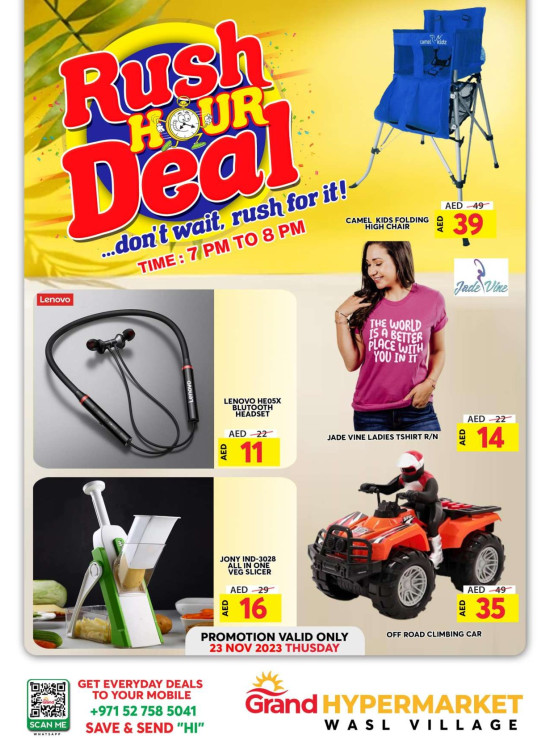 Thursday Rush Hour Deal - Wasl Village, Dubai
