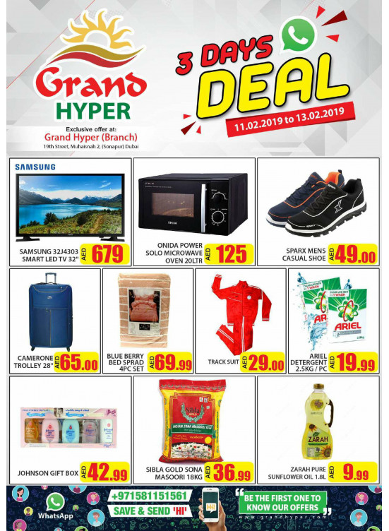 3 Days Deal - Grand Hyper Muhaisnah