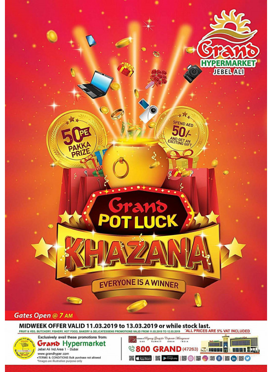 Grand Pot Luck Khazana - Grand Hypermarket Jebel Ali