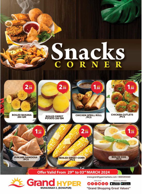 Snacks Corner Grand Hyper Muhaisnah from Grand Hypermarket until 3rd