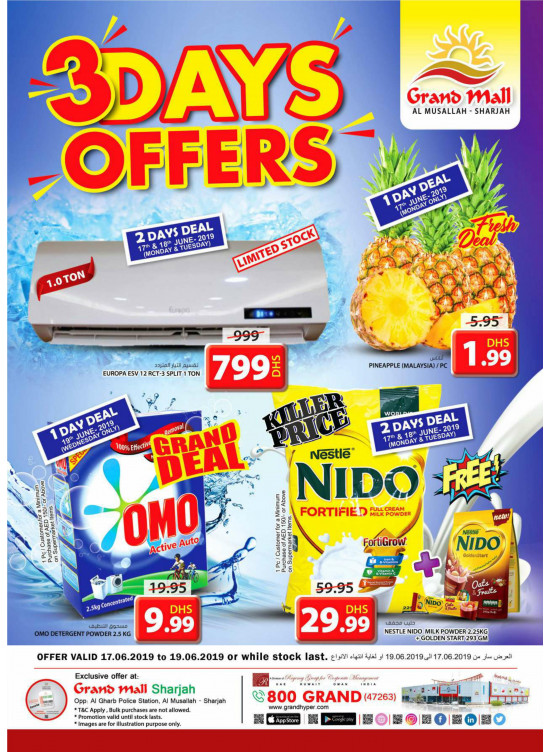3 Days Offers - Grand Mall Sharjah