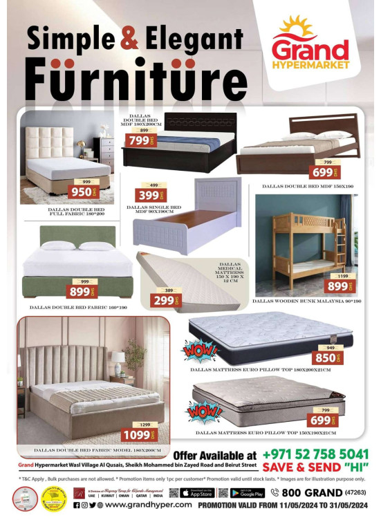 Furniture Offers - Wasl Village, Dubai