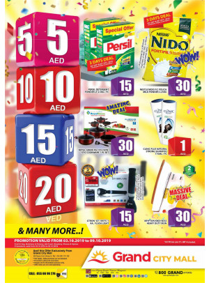 5, 10, 15, 20 AED & More Offers  - Grand City Mall