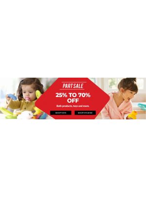 خصم 25% إلى 70% على منتجات الحمام والألعاب