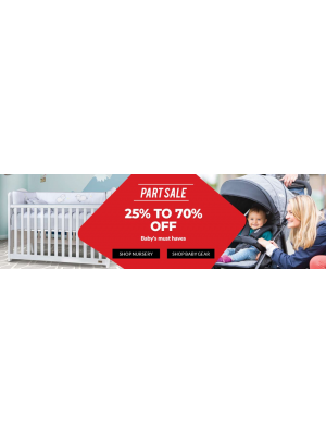 خصم 25% حتى 70% على ضروريات الأطفال