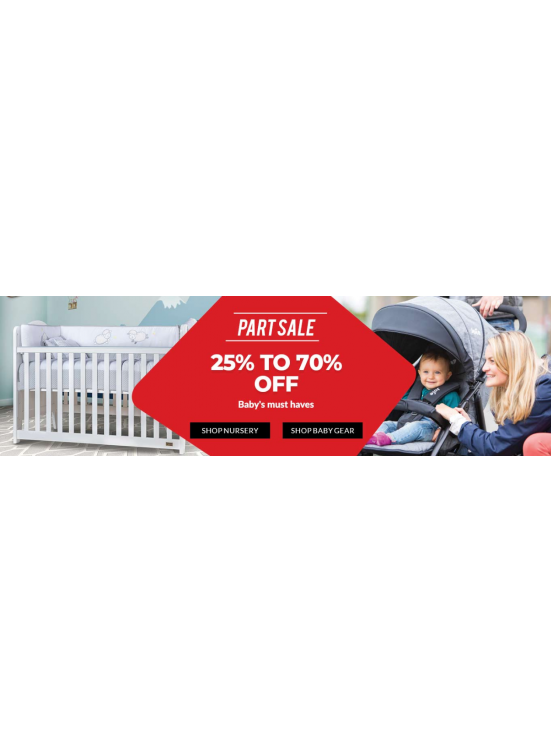 خصم 25% حتى 70% على ضروريات الأطفال