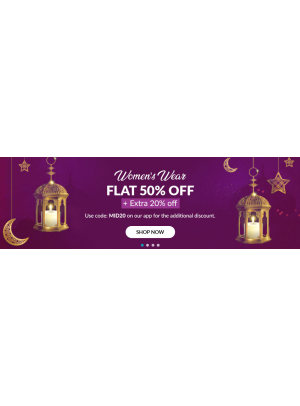 Flat 50% Off on Women's Wear