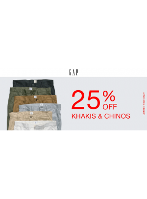 خصم 25% على بناطيل الكاكي والشينوز