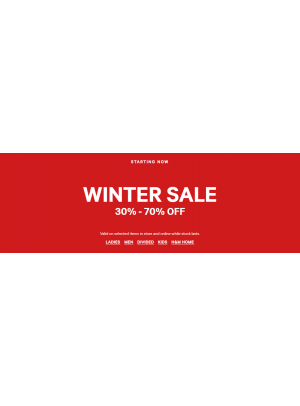 Winter Sale 30% - 70% Off