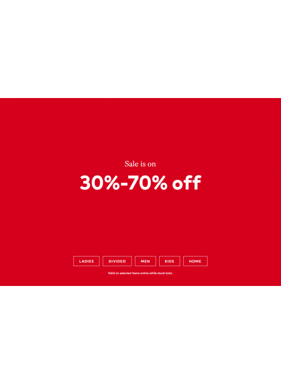 30% - 70% Off