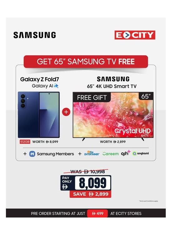 Get a FREE 65" Samsung TV