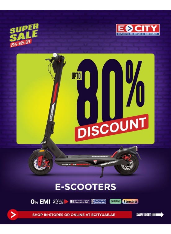 Up To 80% Off E-Scooters - Dubai