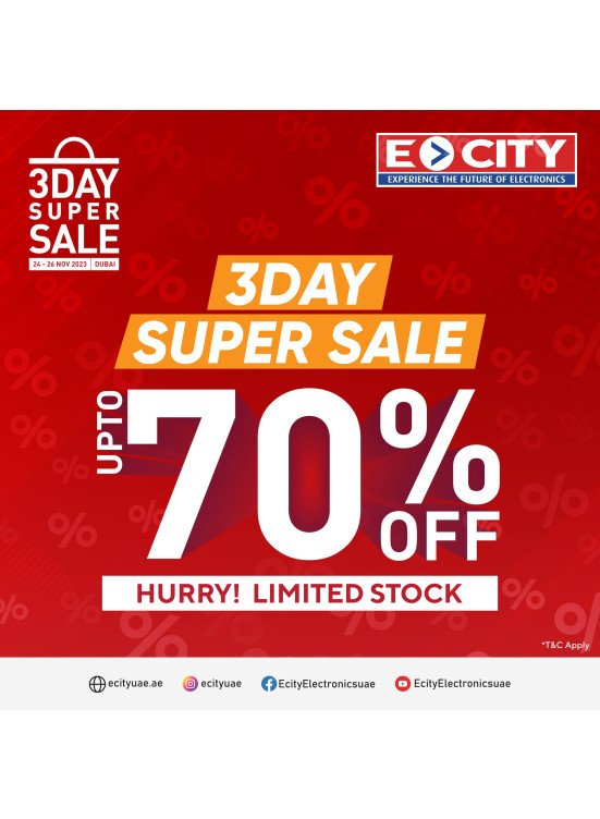 3 Day Super Sale - Up To 70% Off
