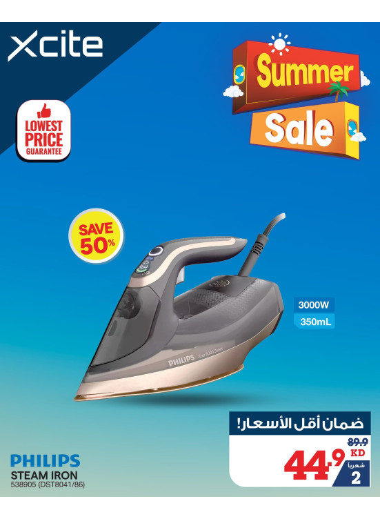 تنزيلات الصيف علي مكواة البخار