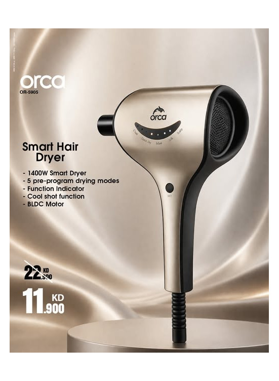 متوفر الآن - Orca Smart Hair Dryer