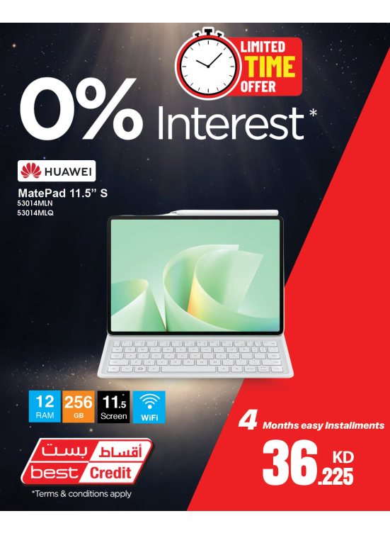 Get Your Tablet Now With 0% Interest