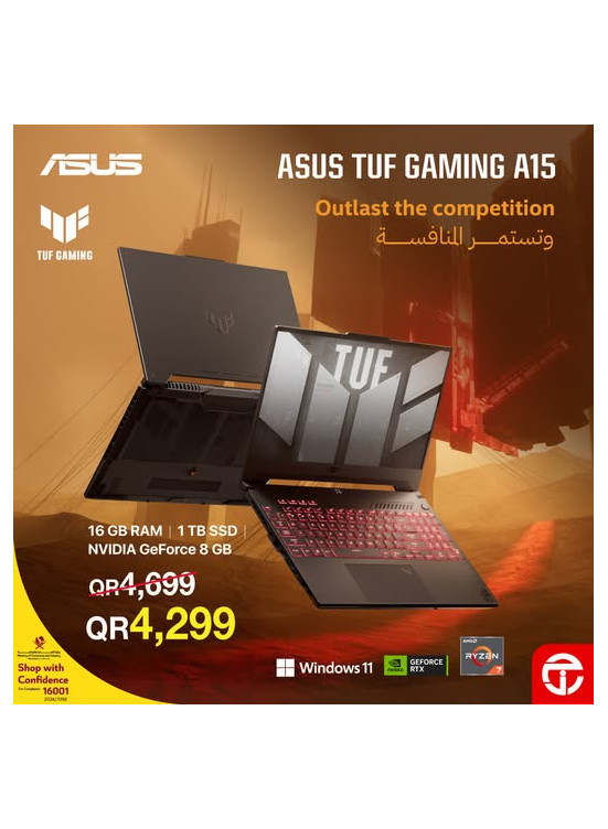 Great Prices on ASUS TUF Gaming A15 Gaming Laptop