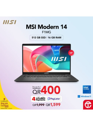 Installment Offer - MSI Modern 14 F1MG Laptop