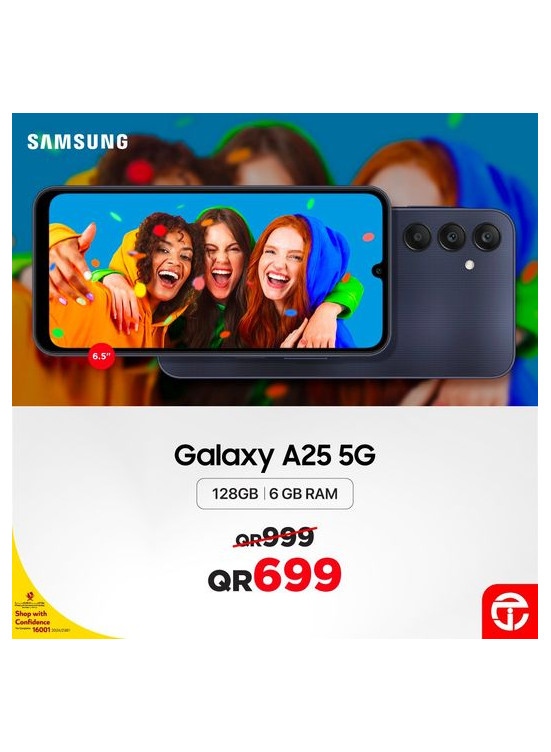 Great Prices on Samsung Galaxy A25 5G Smartphone from Jarir Bookstore until 25th July Jarir