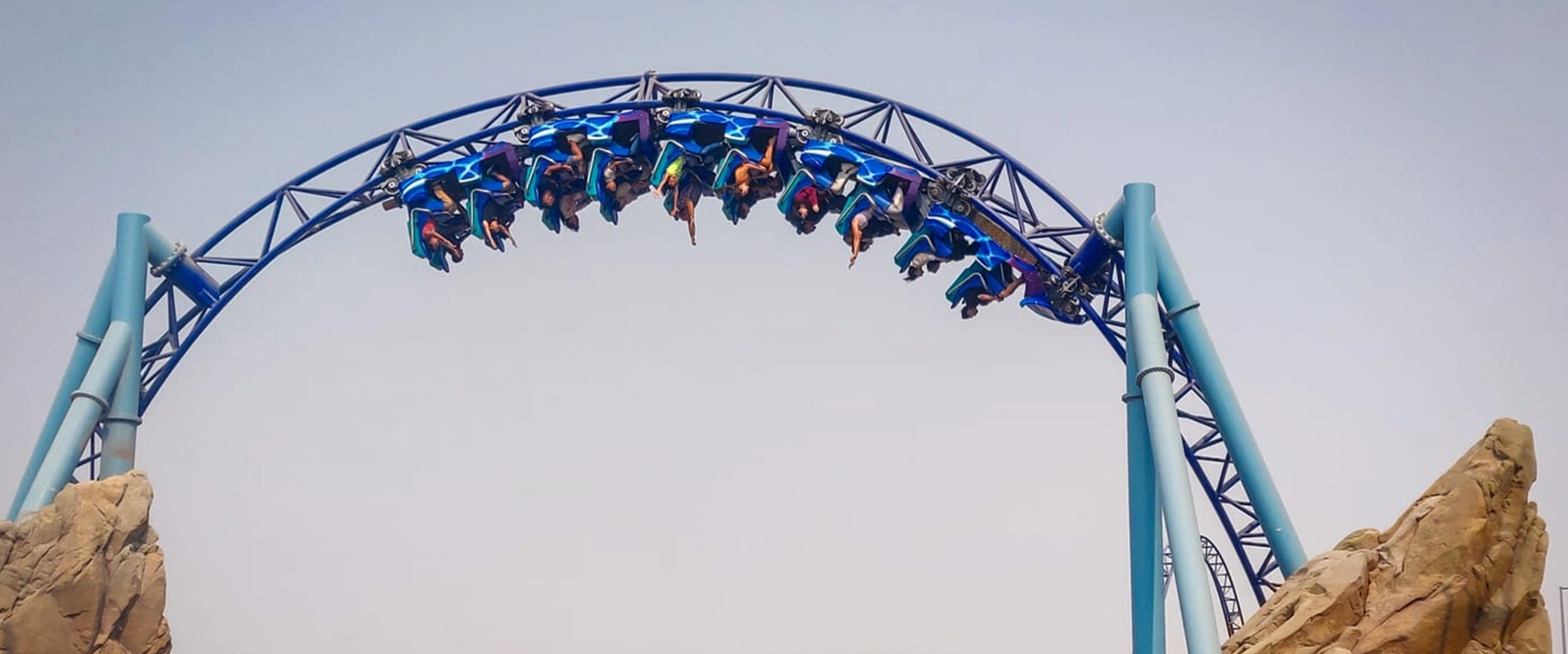Manta Coaster SeaWorld Abu Dhabi zero-gravity flip and bioluminescent tunnel
