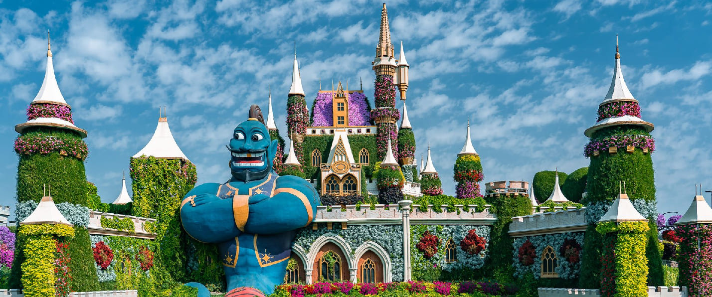 Dubai Miracle Garden colorful floral displays seasonal attraction in Dubailand