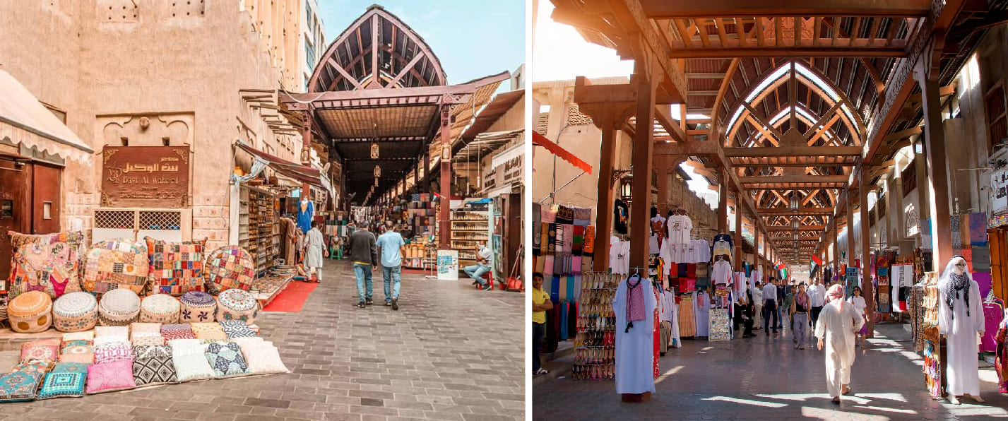 Dubai souks free to visit traditional markets in Deira near Dubai Creek