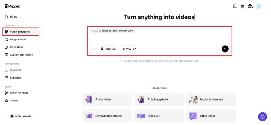 Step 1: Add any link, media or photo