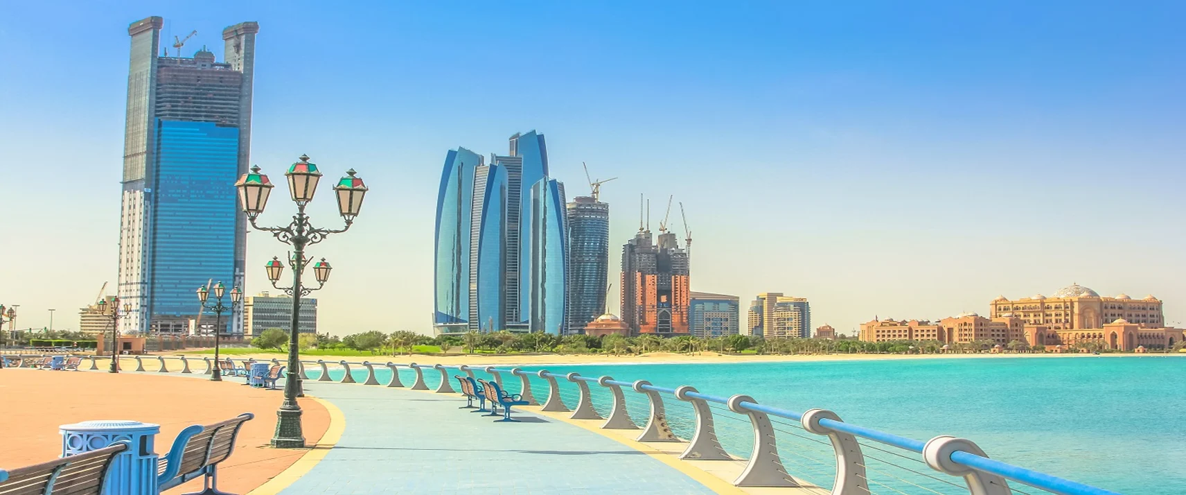 Travel tips for Abu Dhabi in January - skyline and easy transport