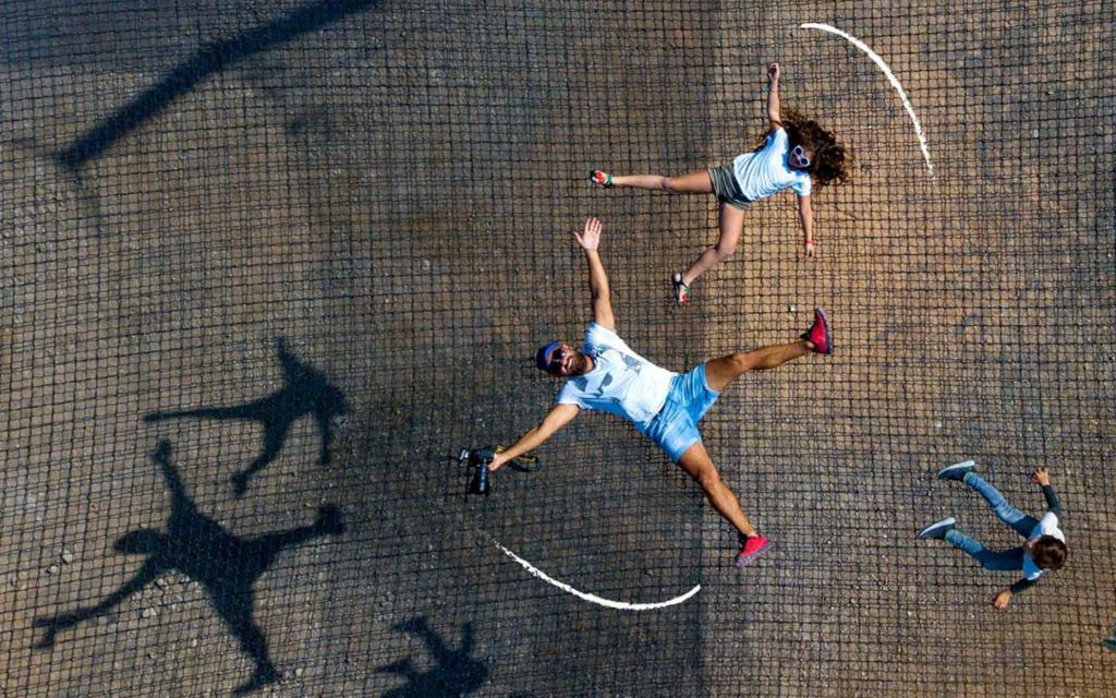 big plunge net bouncing attraction at Hatta Wadi Hub