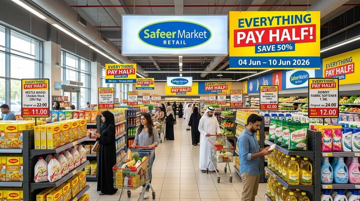 عروض السفير هايبر ماركت: كل شيء بنصف السعر في أبوظبي والعين والشارقة وكل الإمارات – حتى 10 يونيو 2026