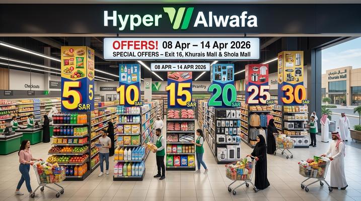 Al Wafa Hypermarket 5, 10, 15, 20, 25, 30 SAR Offers in Riyadh, Saudi Arabia – Apr 8 to 14, 2026