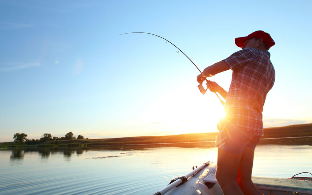 Angler deep-sea fishing near Moon Island Dubai