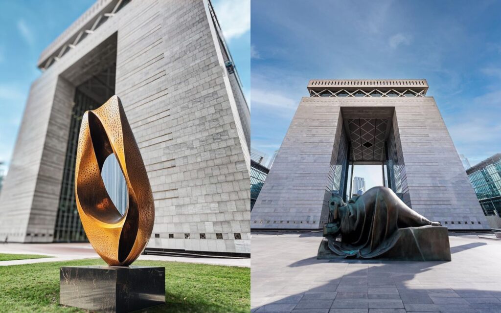 عمل فني للفنان سيمون ما في منتزه المنحوتات بمركز دبي المالي العالمي