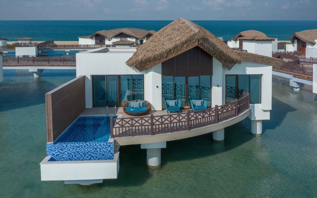 Overwater pool villa at Anantara Mina Al Arab with private deck and lagoon views