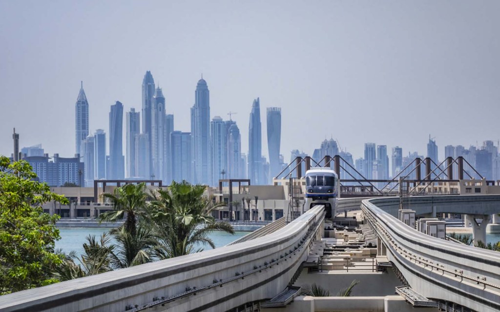 Palm Jumeirah Monorail connecting the island to Dubai’s coast