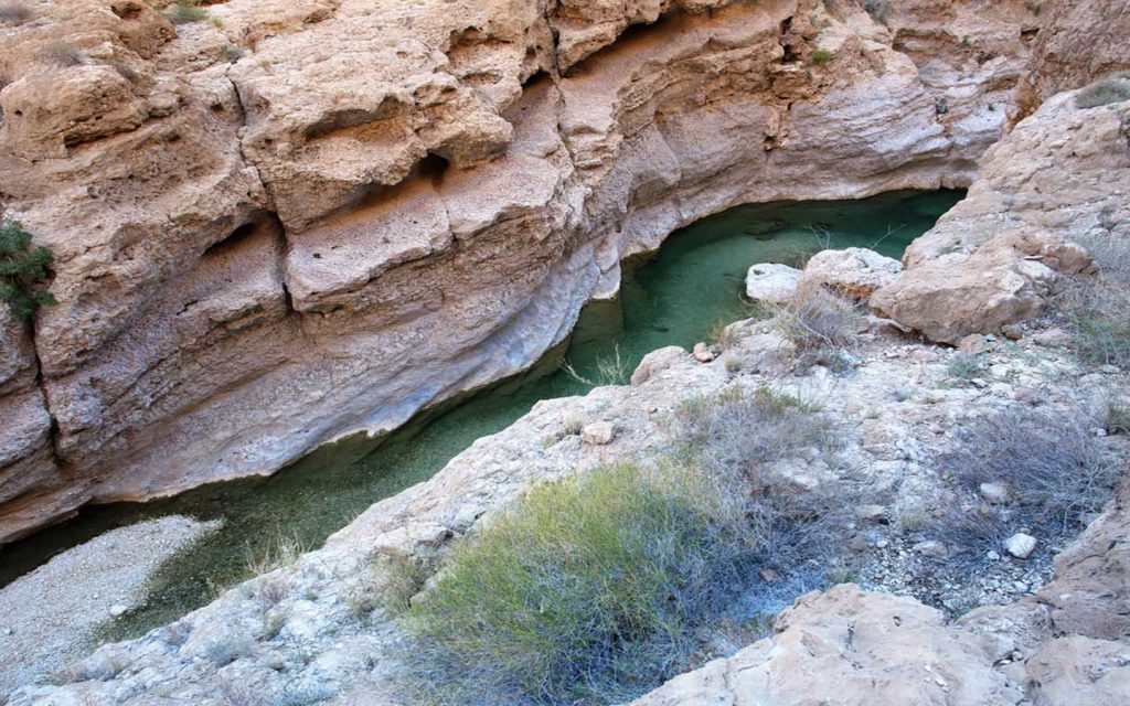 منحدرات ضيقة مناسبة للقفز في الماء والمغامرة عند وادي شاب