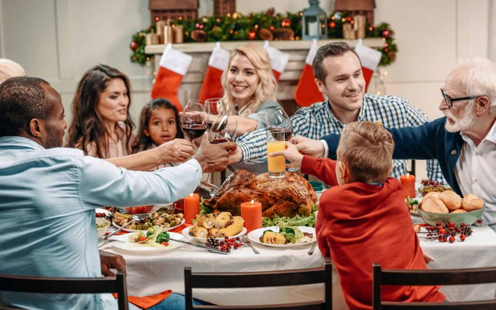 Family enjoying affordable Christmas turkey takeaway in Dubai from IKEA