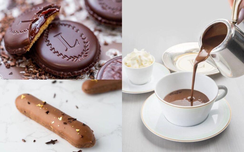 Classic French hot chocolate at Ladurée Tea Room in Dubai