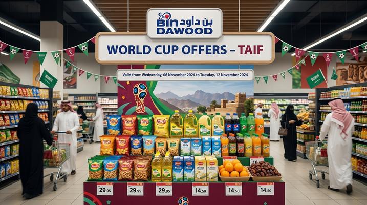 عروض كأس العالم من بن داود في الطائف - خصومات حتى 74% من 24 إلى 30 يونيو 2026