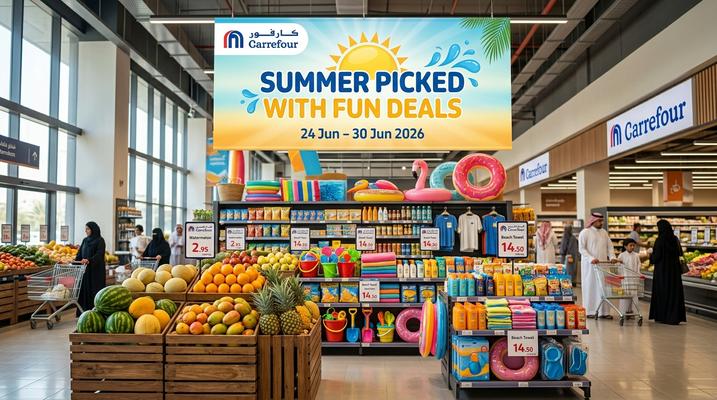 عروض كارفور الصيف المليء بالمرح في السعودية والإمارات حتى 30 يونيو 2026 – خصومات قوية على الأغذية والعسل والمنظفات