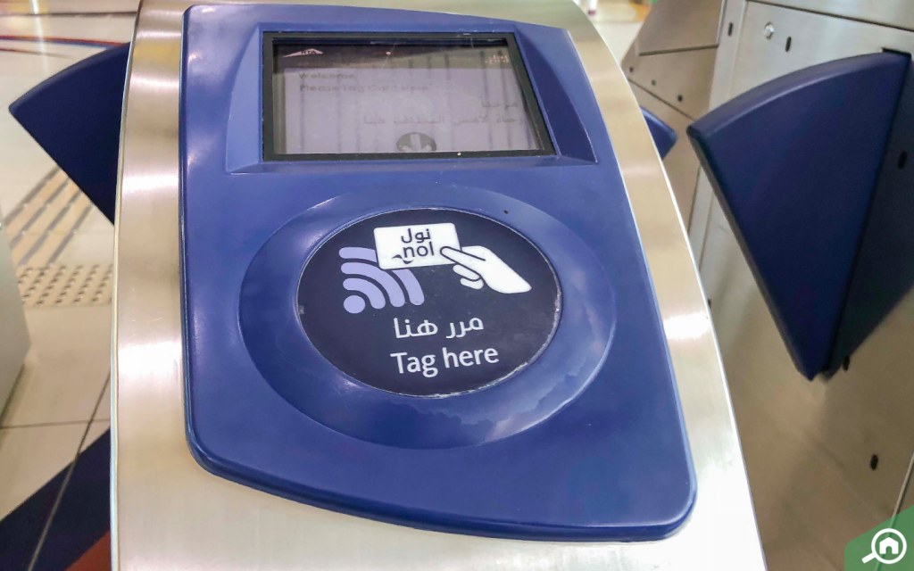 Nol card tagging machine for metro, tram, and bus in Dubai