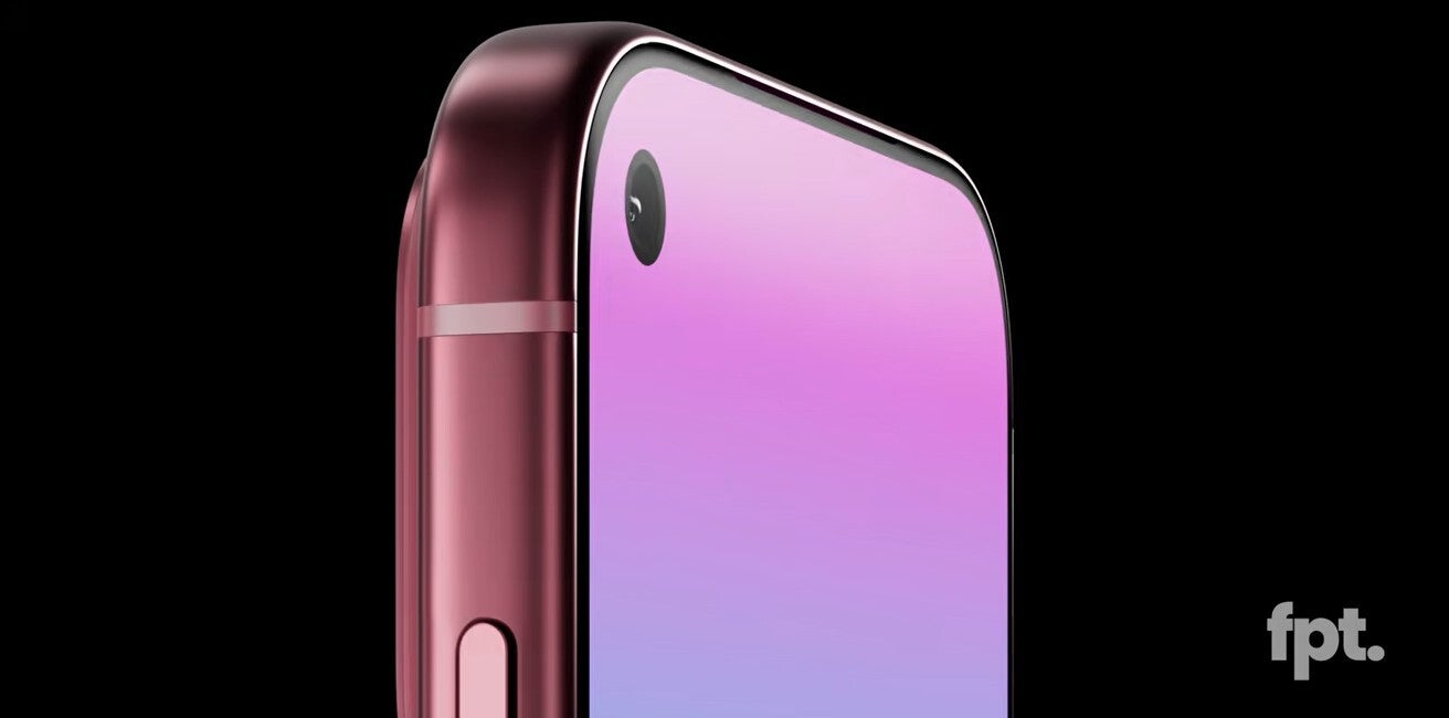 Render of iPhone 18 Pro with incorrect render of selfie camera