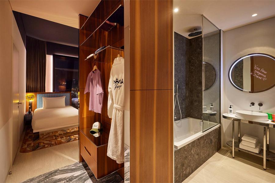 Mama Shelter Dubai stylish hotel room interior
