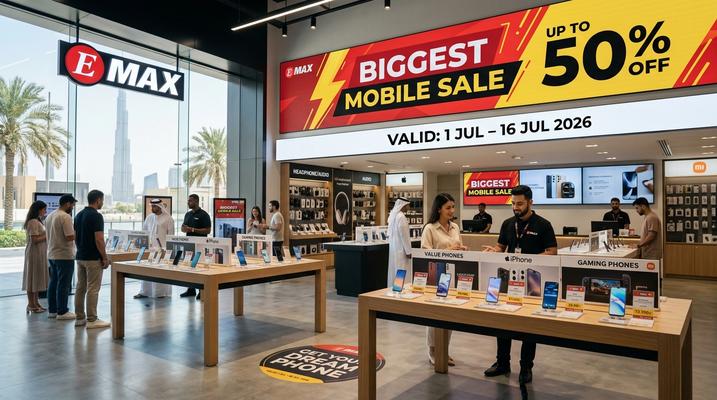 Emax Biggest Mobile Sale UAE: Up to 37% Off Smartphones & TVs (6–16 July 2026)