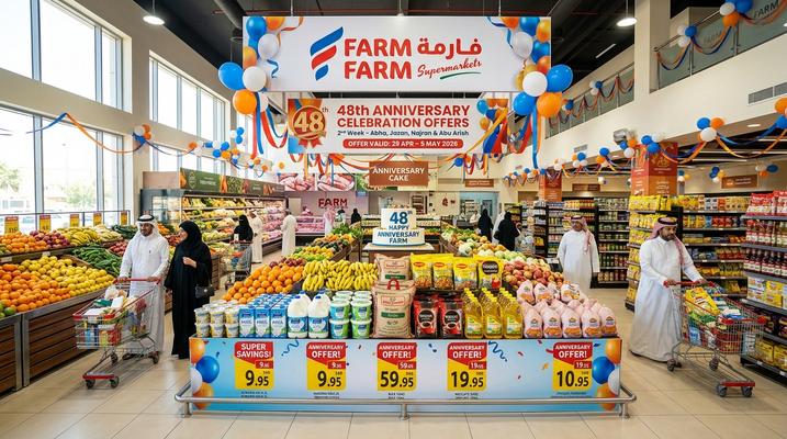 عروض أسواق المزرعة الذكرى السنوية 48 في السعودية - من 29 أبريل حتى 5 مايو 2026